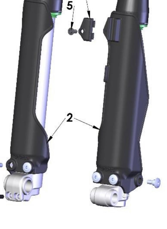 FORK GUARD - set - 2021 and newer cx50 50cc black