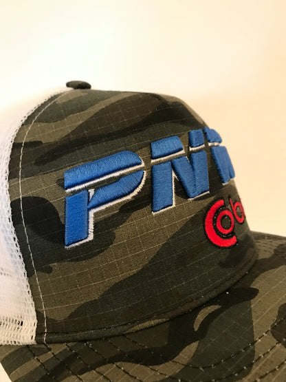 Raised Logo Pacific Northwest Cobra Snap BackTrucker Hat PNWCobra CAMO Green