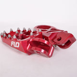 FLO MOTOSPORTS MX PRO SERIES FOOT PEGS - RED - FITS ALL CX50 AND CX65