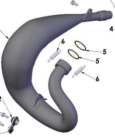 EXPANSION CHAMBER - HGS - CX65 2017 to 2020 EXHAUST PIPE