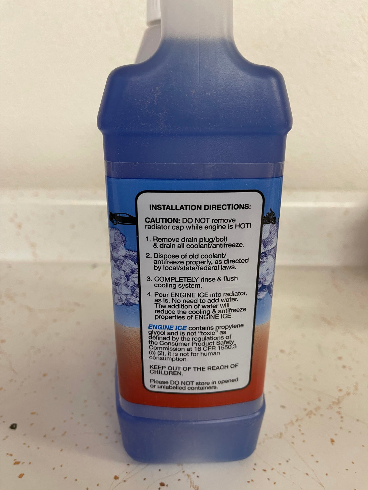 ENGINE ICE COOLANT 1/2 gallon 1.89L for radiator