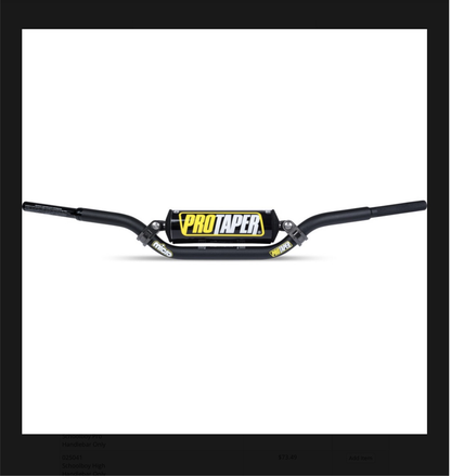 HANDLEBARS - PRO TAPER MICRO BARS - SCHOOLBOY PRO BEND