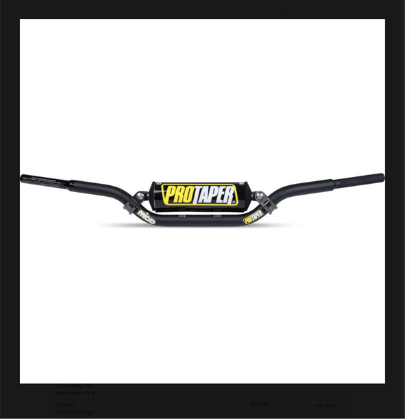 HANDLEBARS - PRO TAPER MICRO BARS - SCHOOLBOY HIGH BEND
